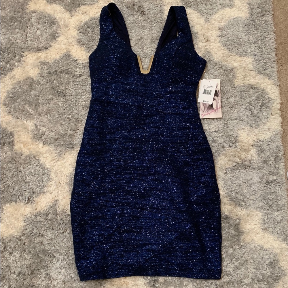Honey and Rosie Navy Sparkle Night Out Dress